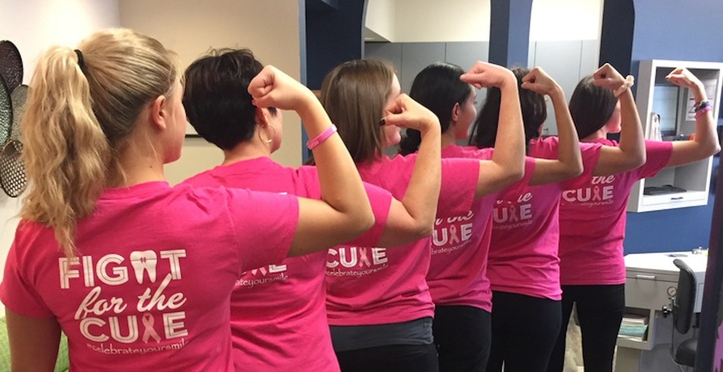 In October We Wear Pink At Rho! T-Shirt Photo