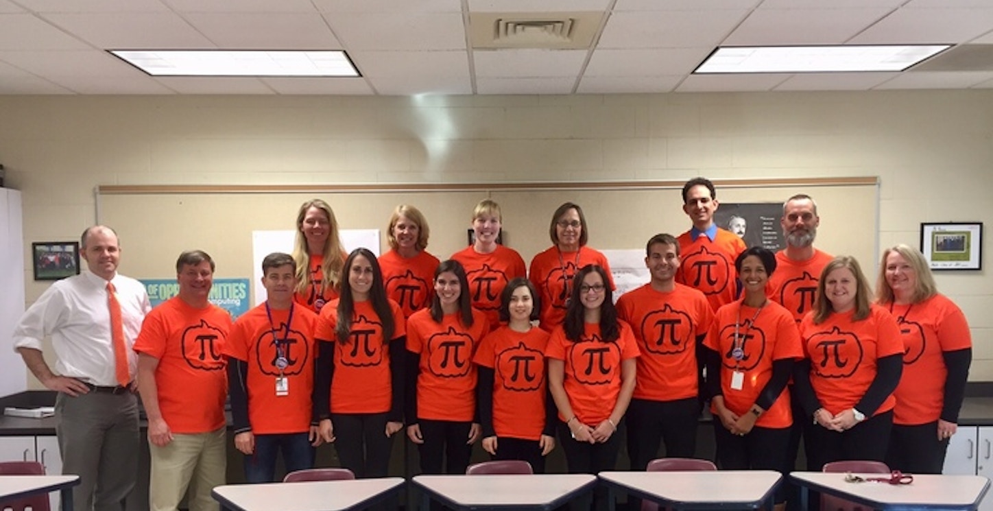 Math Dept Does “Pumpkin Pi” For Halloween T-Shirt Photo