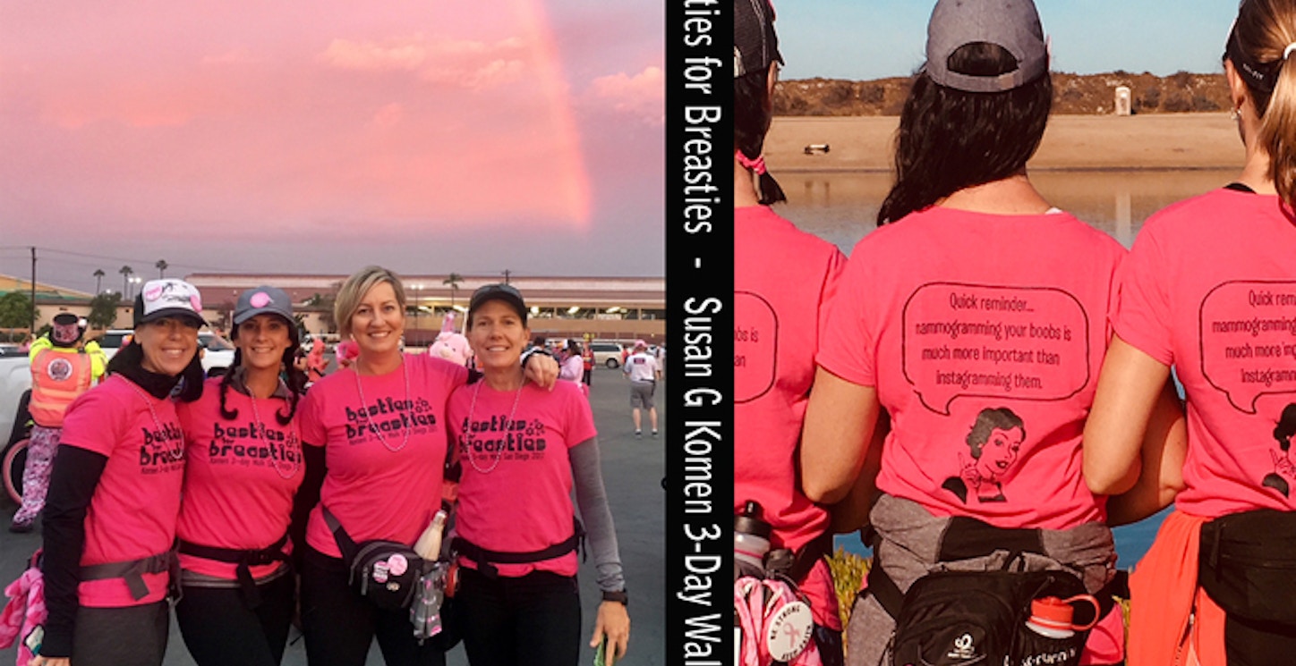 Picture of We Walked 60 Miles In 3 Days In These T Shirts To Raise Money And Awareness For Breast Cancer! Custom T-Shirt Design We Walked 60 Miles In 3 Days In These T Shirts To Raise Money And Awareness For Breast Cancer! T-Shirt Photo