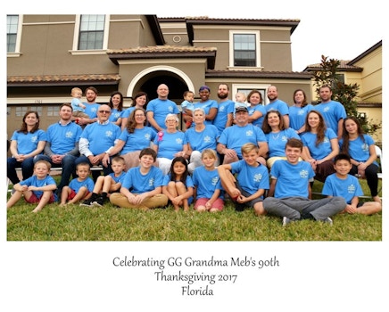 Thanksgiving With Great Grandma Meb  Celebrating 90 Years! T-Shirt Photo