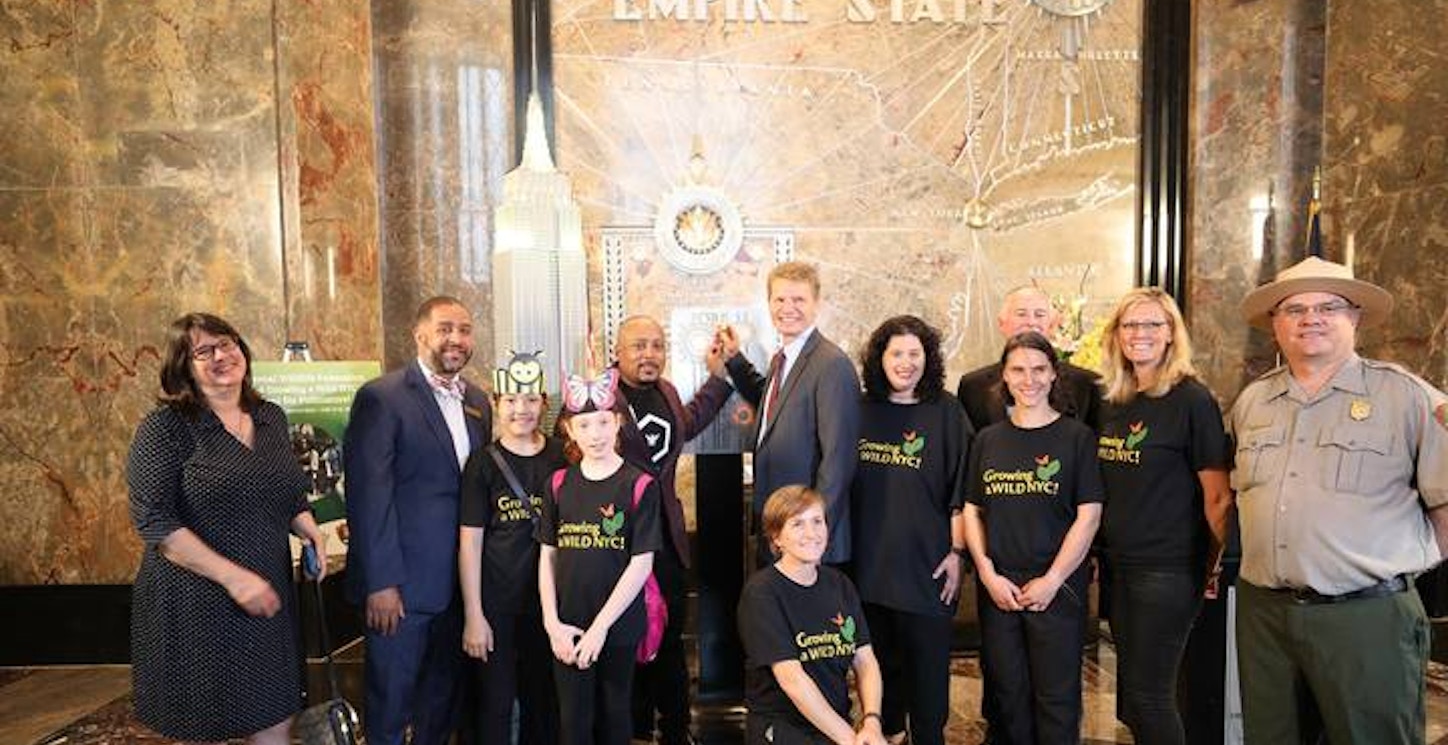 Nwf And Daymond John Light Up The Empire State Building For Pollinators T-Shirt Photo