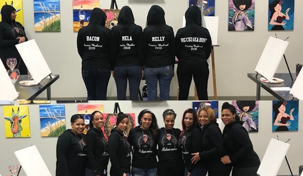 Picture of We Painted And We Sipped Custom T-Shirt Design We Painted And We Sipped T-Shirt Photo