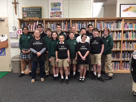 St. Thomas More Battle Of The Books Middle School Group T-Shirt Photo