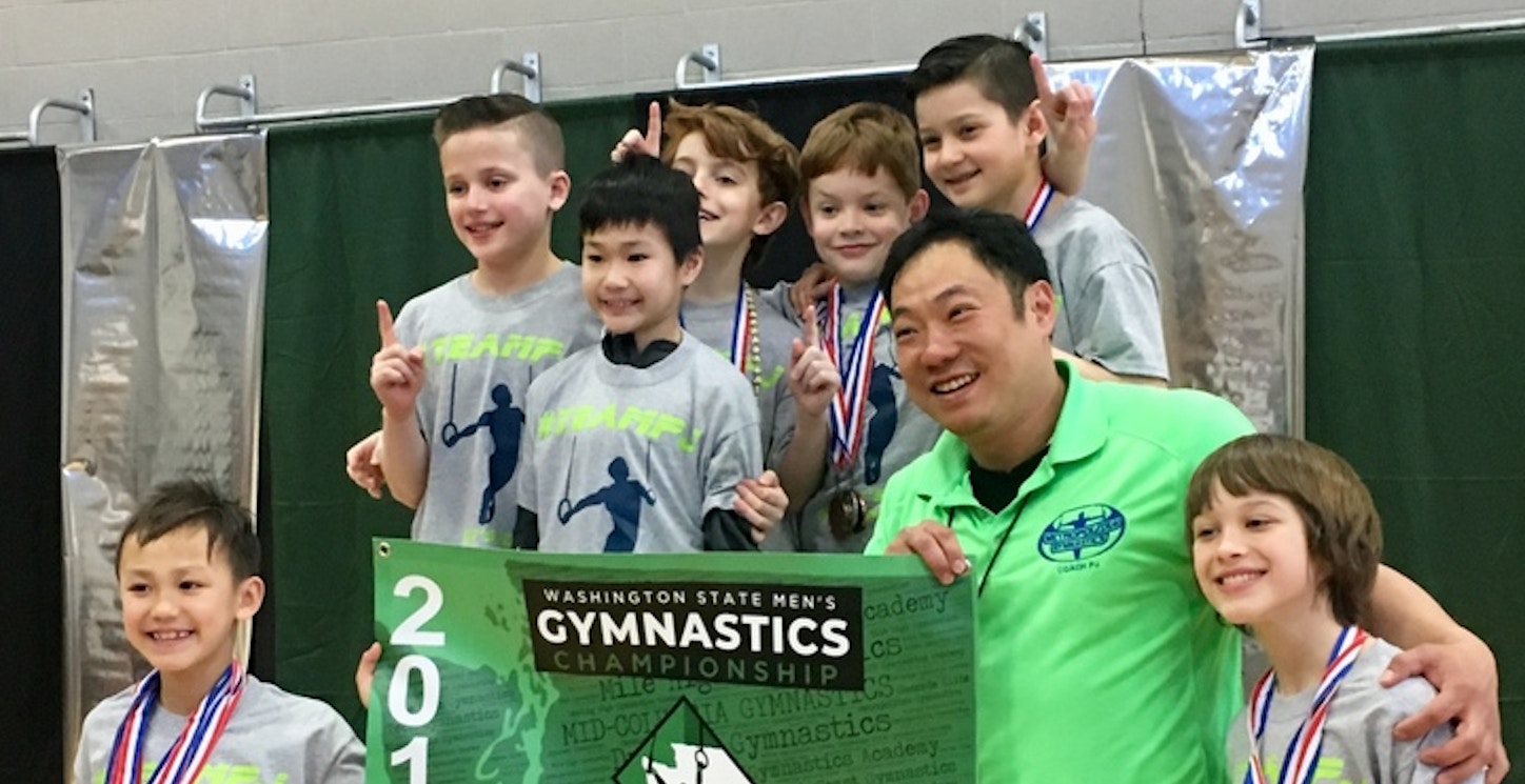 Boys Level 6 Washington State Gymnastics Champions Honoring Coach Pj! T-Shirt Photo