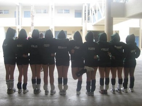 Volleyball Girls In Hoodies T-Shirt Photo