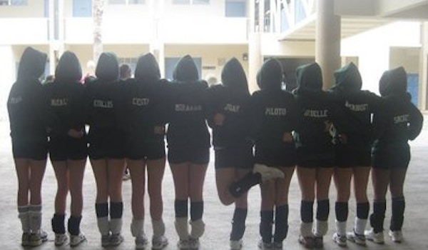 Volleyball Girls In Hoodies T-Shirt Photo
