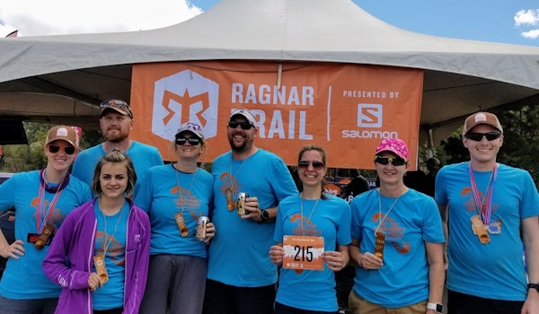 Team All The Good Names Are Taken Celebrate Their Ragnar Relay Zion Medals In Their Fun Custom Ink Team Shirts! T-Shirt Photo