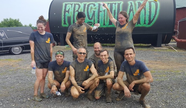 Picture of Mud One Team After Participating In The Delaware Mud Run For Leukemia Research Custom T-Shirt Design Mud One Team After Participating In The Delaware Mud Run For Leukemia Research T-Shirt Photo