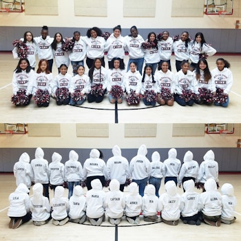 Mc Kinley School's Roaring Tiger Cheerleaders Show Off Their Personalized Custom Ink Sweatshirts With Pride! T-Shirt Photo