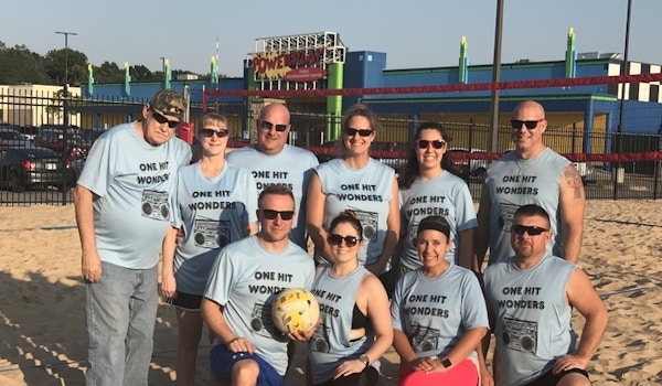Picture of One Hit Wonders Sand Volleyball Team Custom T-Shirt Design One Hit Wonders Sand Volleyball Team T-Shirt Photo