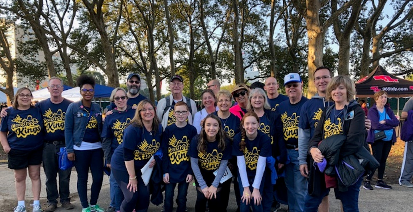 Picture of The Coaster Kings Supporting Pediatric Cancer Research Custom T-Shirt Design The Coaster Kings Supporting Pediatric Cancer Research T-Shirt Photo
