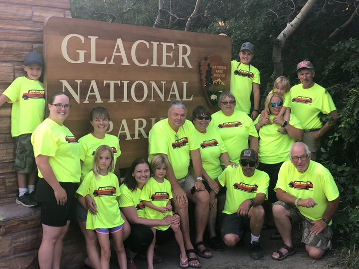 Picture of Glacier Red Bus Custom T-Shirt Design Glacier Red Bus T-Shirt Photo