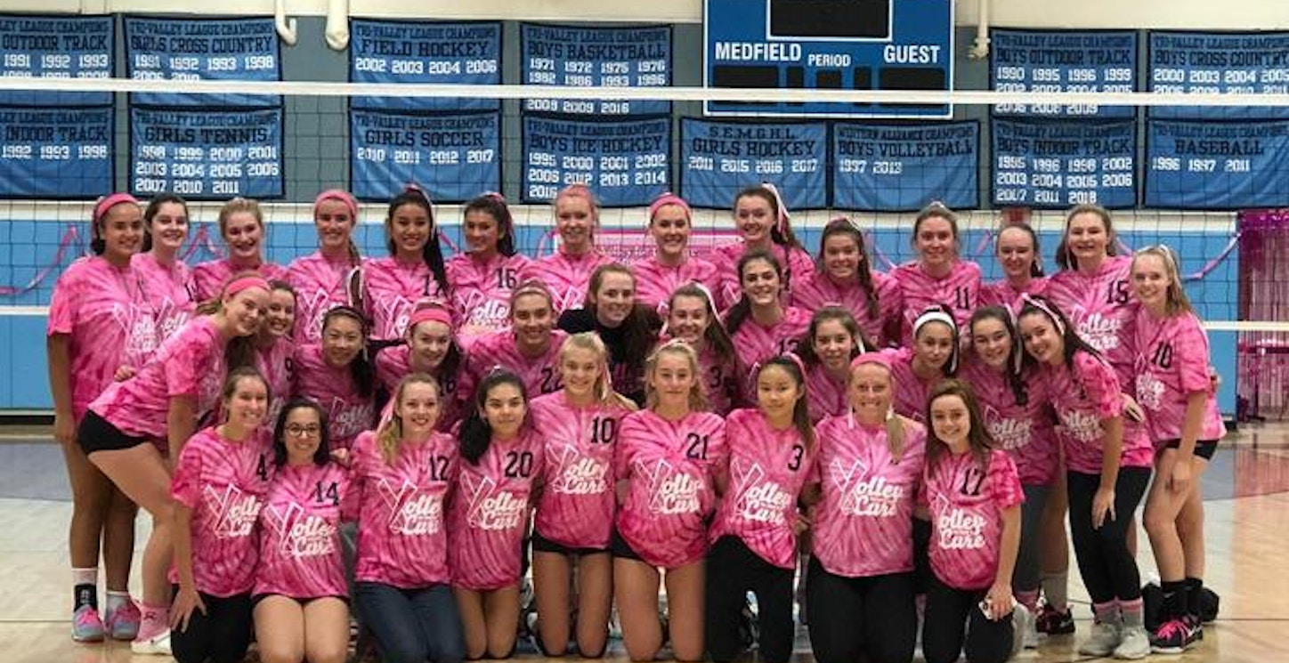 Medfield High School Volleyball Digs Pink To Fight Breast Cancer #Livestrong T-Shirt Photo