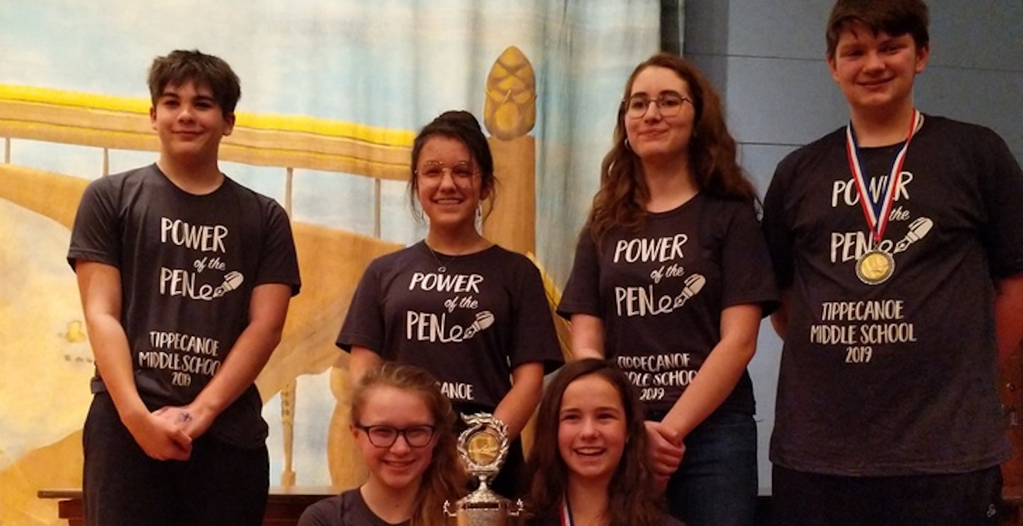 Tippecanoe Power Of The Pen 8th Grade Team Wins 1st Place! T-Shirt Photo