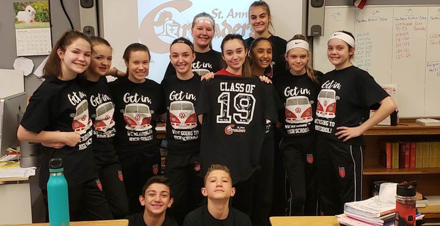 Picture of Get In, 8th Grade's Going To High School! Custom T-Shirt Design Get In, 8th Grade's Going To High School! T-Shirt Photo