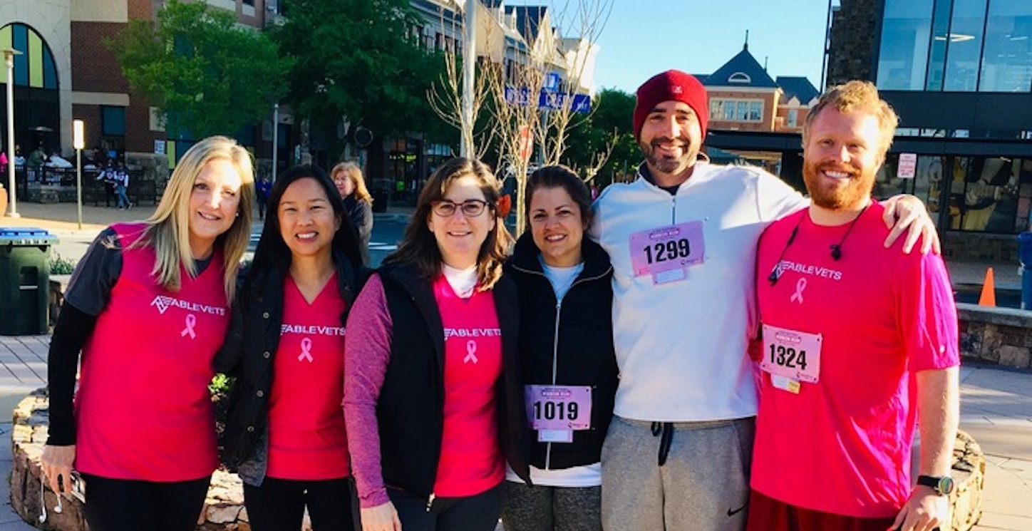 Able Vets Turns Pink To Raise Funds For The Step Sisters, Who Focus On Improving The Quality Of Life For Those Impacted By Breast Cancer. T-Shirt Photo