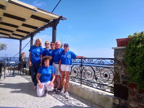 Palm Beach American Angels At Morning Star Houses Santorini T-Shirt Photo