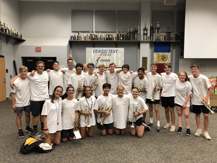 The J.J. Pearce Mighty Mustang Band Trumpet Section T-Shirt Photo