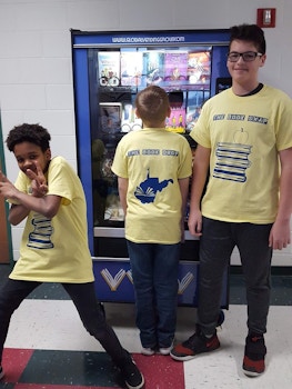 Rockin' Our New Shirts With Our New Book Vending Machine (The Book Drop) T-Shirt Photo