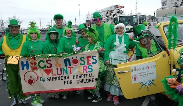 Hugs And Noses, Volunteer Clowns For Shriners Hospital For Children At Spokane St. Paddys Day Parade T-Shirt Photo