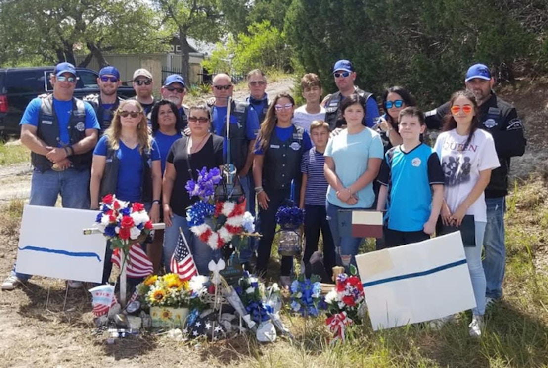 Thin Blue Line Memorial In Texas T-Shirt Photo