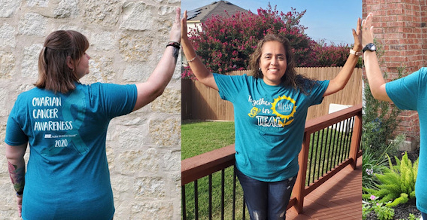 Fbb Team Members Supporting Nocc Together In Teal Virtual 5 K 2020 T-Shirt Photo