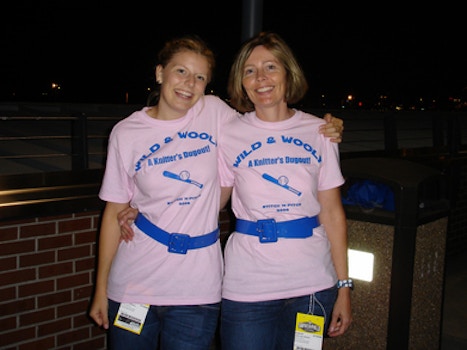 Mother Daughter Team For Knitting And Baseball Fun T-Shirt Photo
