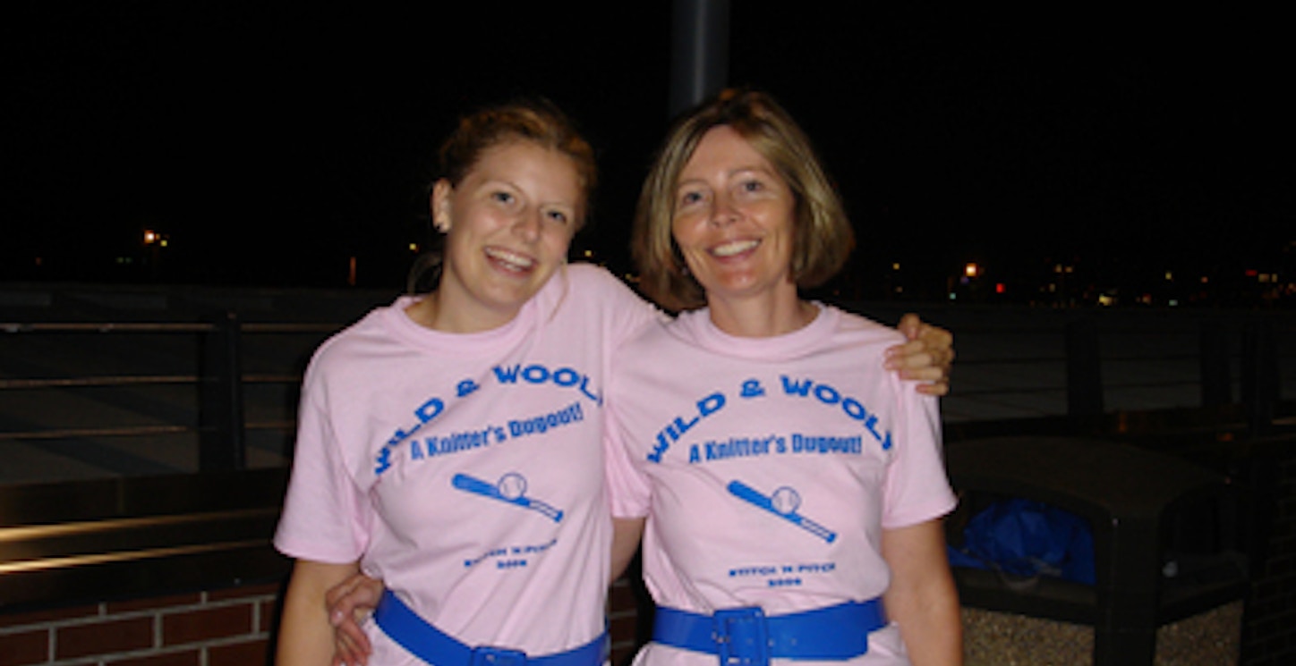 Mother Daughter Team For Knitting And Baseball Fun T-Shirt Photo