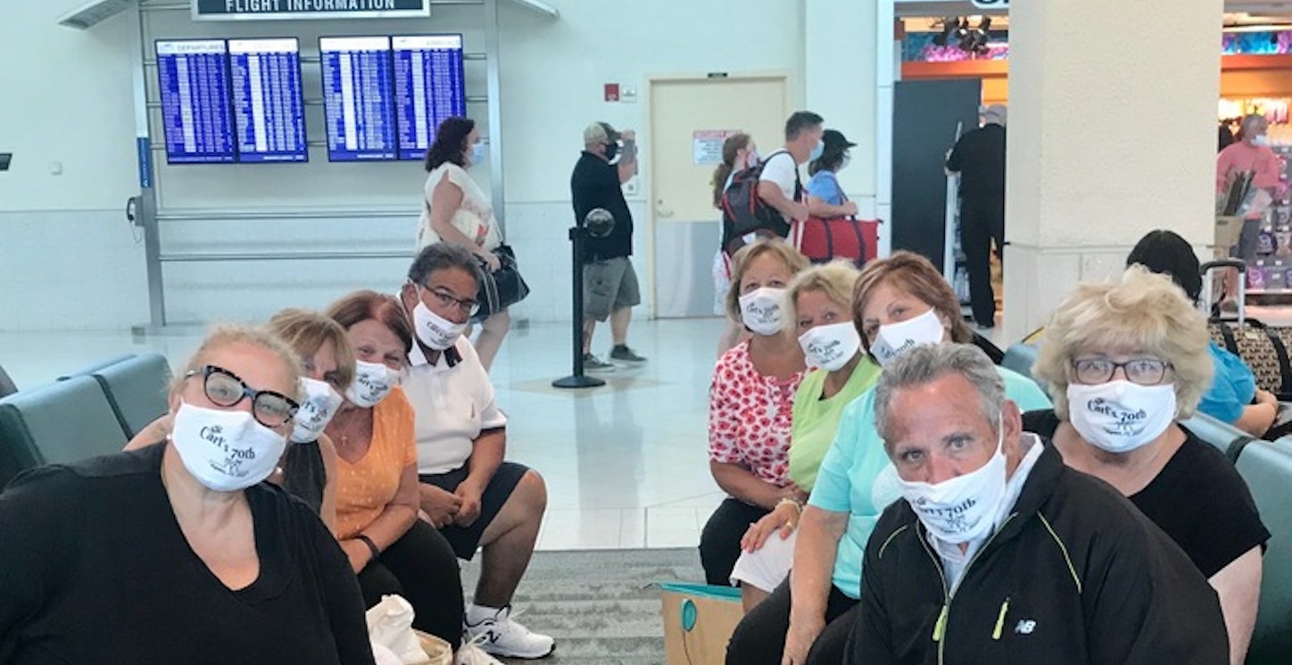 Masking Up At Airport T-Shirt Photo