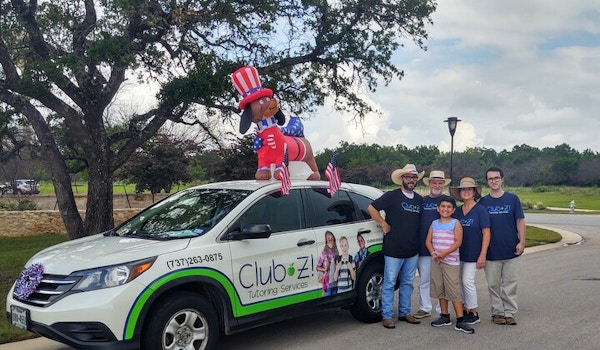 Club Z Tutoring Services Participates In “The Best Little Parade In Texas" In Wimberley, Tx For 2021 Independence Day Parade T-Shirt Photo