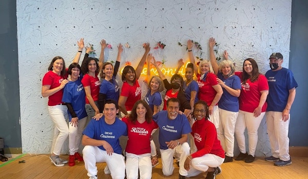 Picture of Chicago Casineros And Chicago Rueda Dance Team Pose After Performance Custom T-Shirt Design Chicago Casineros And Chicago Rueda Dance Team Pose After Performance T-Shirt Photo
